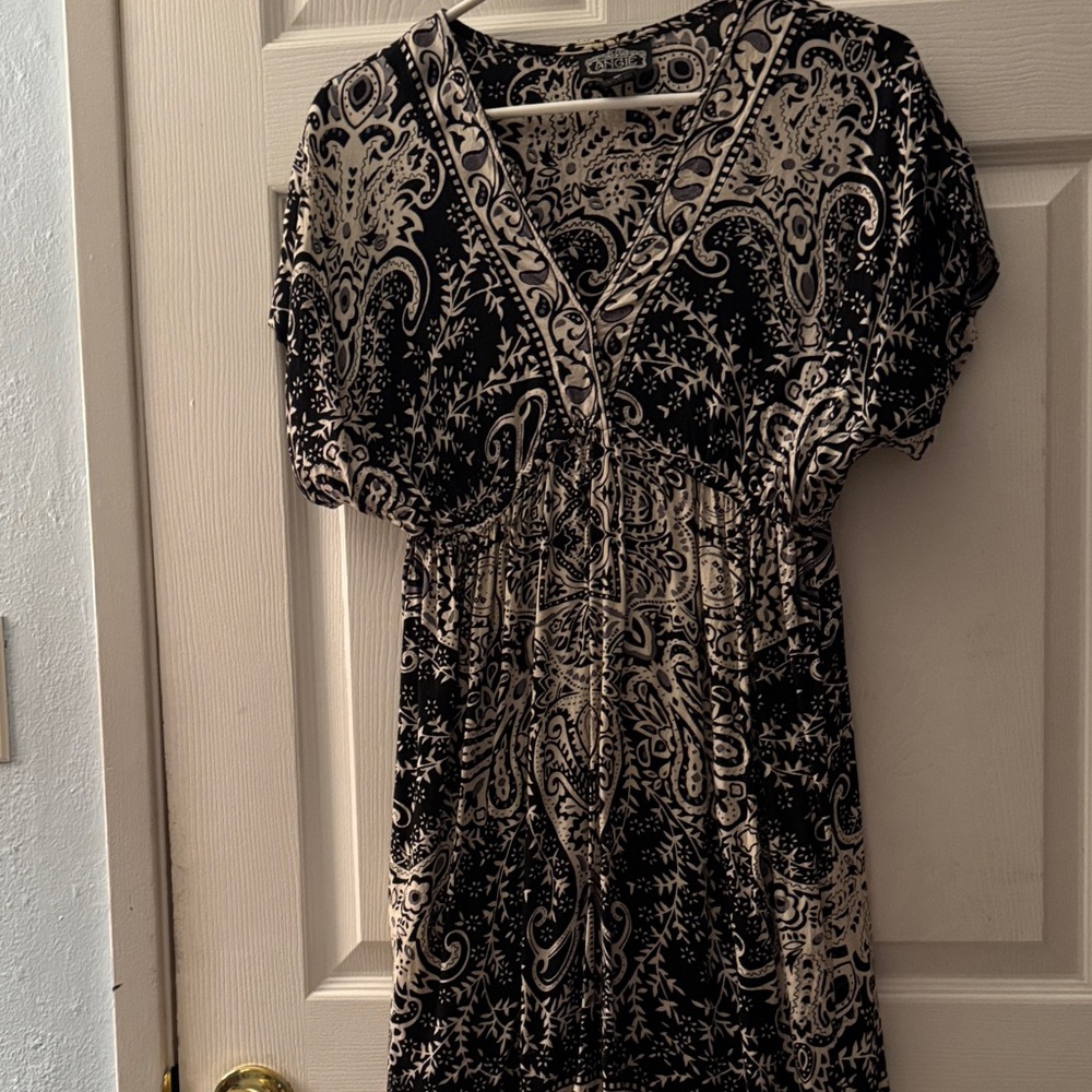 Angie Black and White Paisley Dress